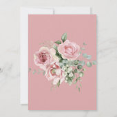 Dusty Pink Floral Rozen Verjaardag Kaart (Achterkant)