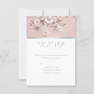  DUSTY PINK FLORAL SILVER ALL OCCASION RSVP KAARTJE