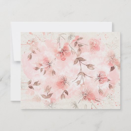 Dusty Pink Floral Speciaal Schrijver nr. Notitiekaartje (Achterkant)