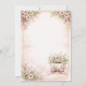 Dusty Pink Floral Teacup Bridal Shower Tea Kaart (Achterkant)