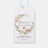 Dusty Pink Floral Vrijgezellenfeest Favor Cadeaulabel (Voorkant)