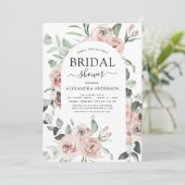 Dusty Pink Floral Vrijgezellenfeest Greenery Kaart (Staand voorkant)