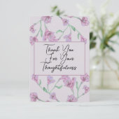 Dusty Pink Floral Waterverf Wedding Bedankkaart (Staand voorkant)