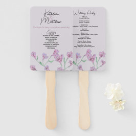 Dusty Pink Floral Waterverf Wedding Handwaaier