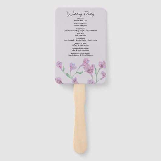 Dusty Pink Floral Waterverf Wedding Handwaaier (Achterkant)
