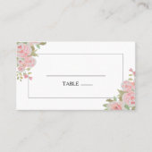 Dusty Pink Floral Waterverf Wedding Plaatskaartje (Voorkant)