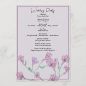 Dusty Pink Floral Waterverf Wedding Programmakaart (Achterkant)