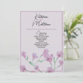 Dusty Pink Floral Waterverf Wedding Programmakaart (Staand voorkant)