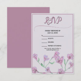 Dusty Pink Floral Waterverf Wedding RSVP Kaartje