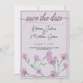 Dusty Pink Floral Waterverf Wedding Save The Date (Voorkant)