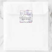 Dusty Pink Floral Waterverf Wedding Vierkante Sticker (Tas)