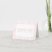 Dusty Pink Floral Wedding Bedankkaart (Voorkant)