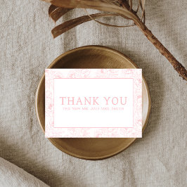 Dusty Pink Floral Wedding Bedankkaart