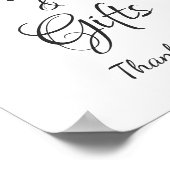 Dusty Pink Floral Wedding Cards and Gifts Sign Poster (Hoek)