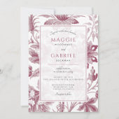 Dusty Pink Floral Wedding Kaart (Voorkant)