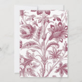 Dusty Pink Floral Wedding Kaart (Achterkant)