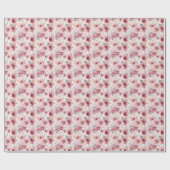 Dusty Pink Floral Wrapping Papier (Vlak)