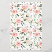 Dusty Pink Floral Wreath Wedding Menu (Achterkant)