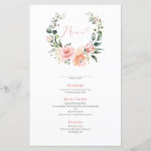 Dusty Pink Floral Wreath Wedding Menu (Voorkant)