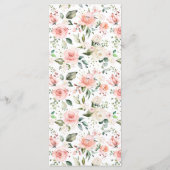 Dusty Pink Floral Wreath Wedding Menu (Achterkant)