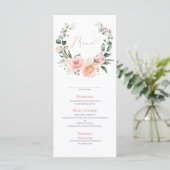 Dusty Pink Floral Wreath Wedding Menu (Staand voorkant)