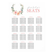Dusty Pink Floral Wreath Wedding Seating