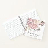 Dusty Pink Florals New Mr Mrs Wedding Guest Book Notitieboek (Binnen)