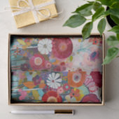 Dusty Pink Flowers Abstract schilderij Decoupage Tissuepapier (Geschenk)