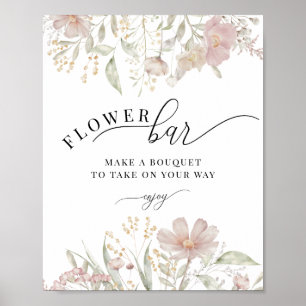 Dusty Pink Flowers   Boom Bar Poster