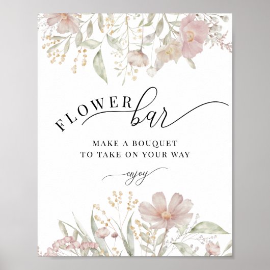 Dusty Pink Flowers | Boom Bar Poster (Voorkant)