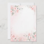 Dusty Pink Flowers Bow Girl First Holy Communion Kaart (Achterkant)