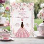 Dusty Pink Flowers & Roos Gold Crown Mis Quince Kaart<br><div class="desc">Dusty Pink Flowers & Roos Gold Crown Mis Quince Invitation Mis Quince 15 Anos,  16e Verjaardag, </div>