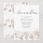 Dusty Pink Flowers | VRIJGEZELLENFEEST WATERVERF Kaart (Voorkant / Achterkant)