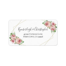 Dusty Pink Geometric Wedding RSVP Return Address
