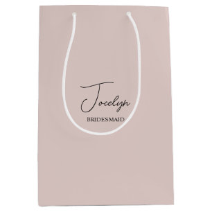 Dusty Pink Gepersonaliseerde Bruiloft Naam Gift Medium Cadeauzakje