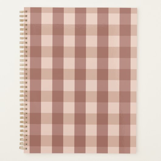 Dusty Pink Gingham geruit Planner (Voorkant)