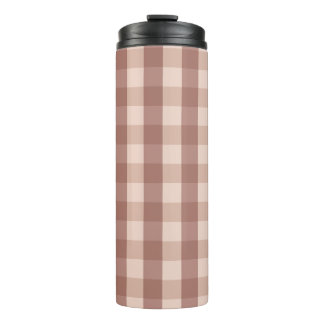 Dusty Pink Gingham geruit Thermosbeker
