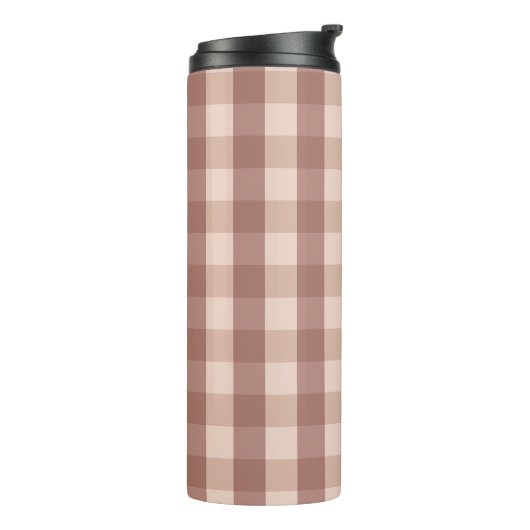 Dusty Pink Gingham geruit Thermosbeker (Gedraaid links)
