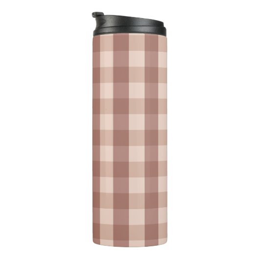 Dusty Pink Gingham geruit Thermosbeker (Geroteerd rechts)