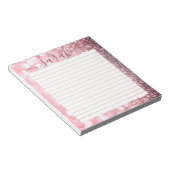 Dusty Pink Glitter Aangepast Notitieblok (Schuin)
