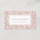 Dusty Pink glitter pattern visitekaartje (Voorkant)