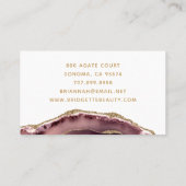 Dusty Pink Gold Agate Makeup kunstenaar Visitekaartje (Achterkant)