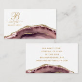 Dusty Pink Gold Agate Makeup kunstenaar Visitekaartje (Voorkant / Achterkant)