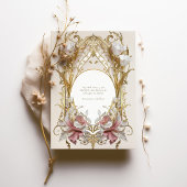 Dusty Pink & Gold Floral bruiloft uitnodiging