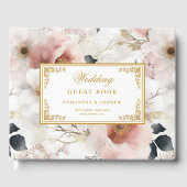  Dusty Pink Gold Floral Wedding Guest Book Gastenboek (Voorkant)