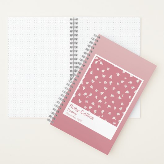 Dusty Pink Gradient Floral Aesthetic Notebook Notitieboek (Binnen)