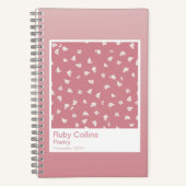 Dusty Pink Gradient Floral Aesthetic Notebook Notitieboek (Voorkant)