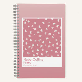 Dusty Pink Gradient Floral Aesthetic Notebook Notitieboek