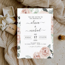 Dusty Pink Green Floral Wedding