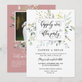 Dusty Pink Greenery nog lang en gelukkig na feestf Kaart (Voorkant / Achterkant)